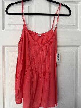 Old Navy Coral Spaghetti-Strap Pintuck Tank